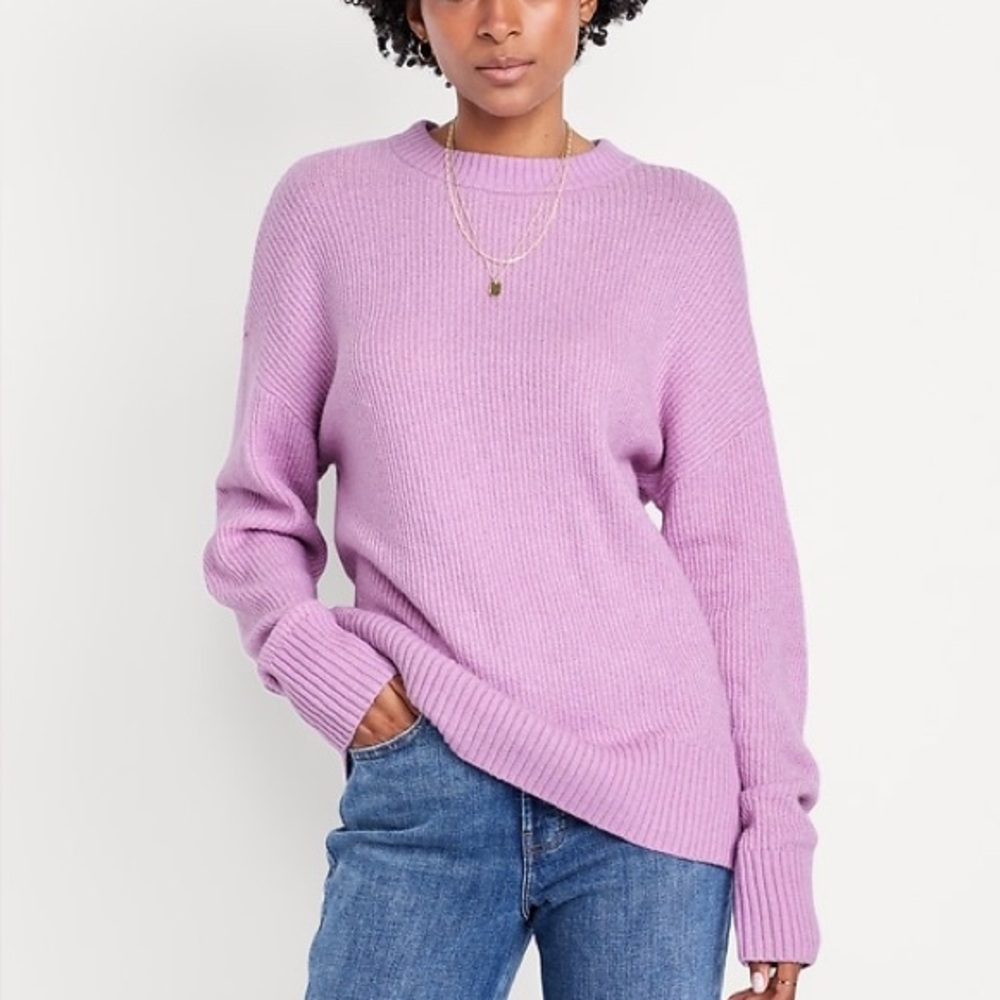Old Navy Women’s SoSoft Crew-Neck Tunic Sweater Lilac Purple Color Size Large